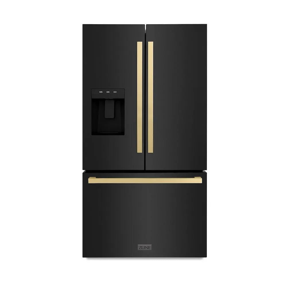 ZLINE Autograph Edition 36 in. 28.9 cu. ft. Standard-Depth French Door External Water Dispenser Refrigerator With Dual Ice Maker In Fingerprint-Resist - View 2 | Fridge.com