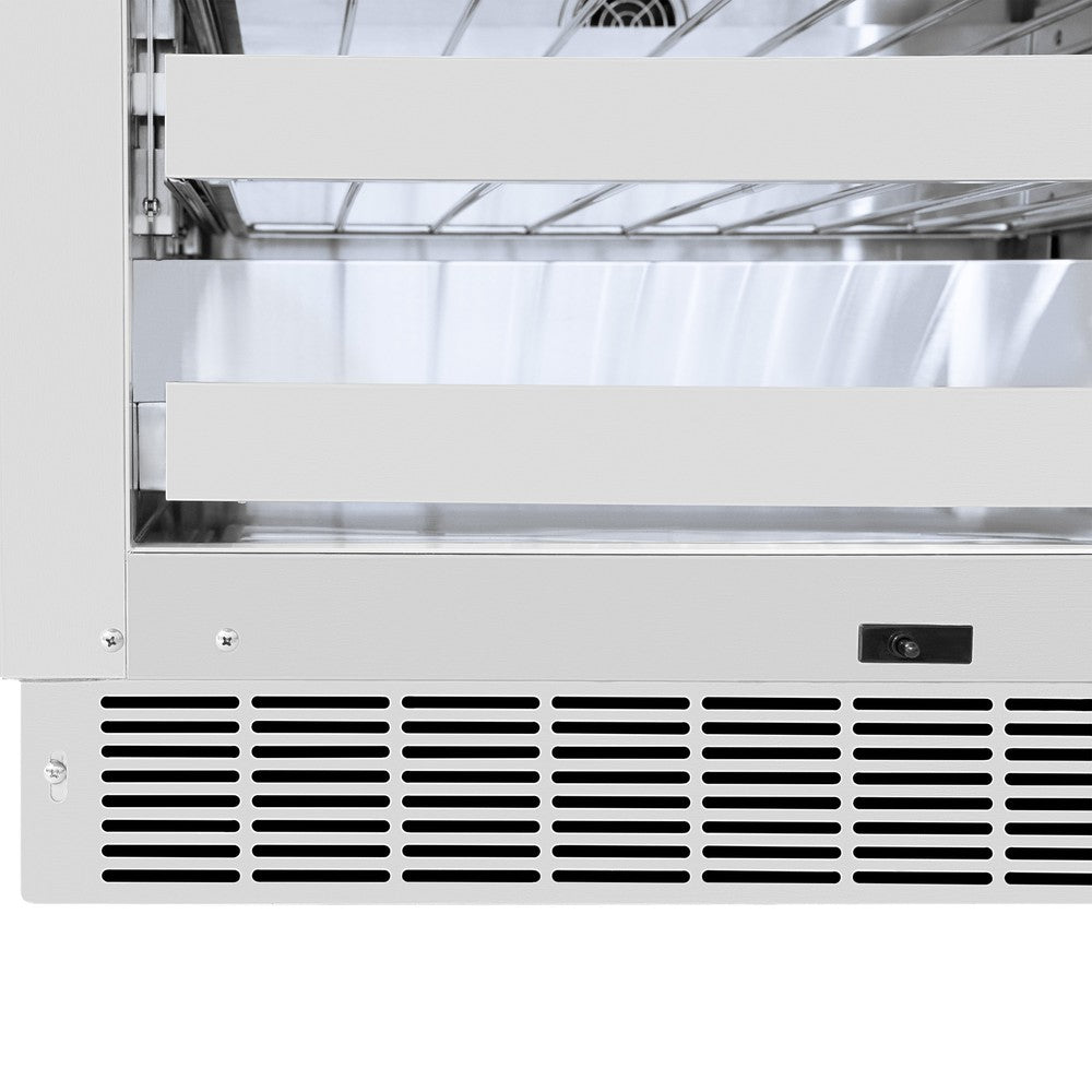 ZLINE Autograph Edition 24 in. Touchstone Dual Zone 44 Bottle Wine Cooler With Stainless Steel Glass Door And Champagne Bronze Handle (Rwdoz-Gs-24-Cb) - View 6 | Fridge.com