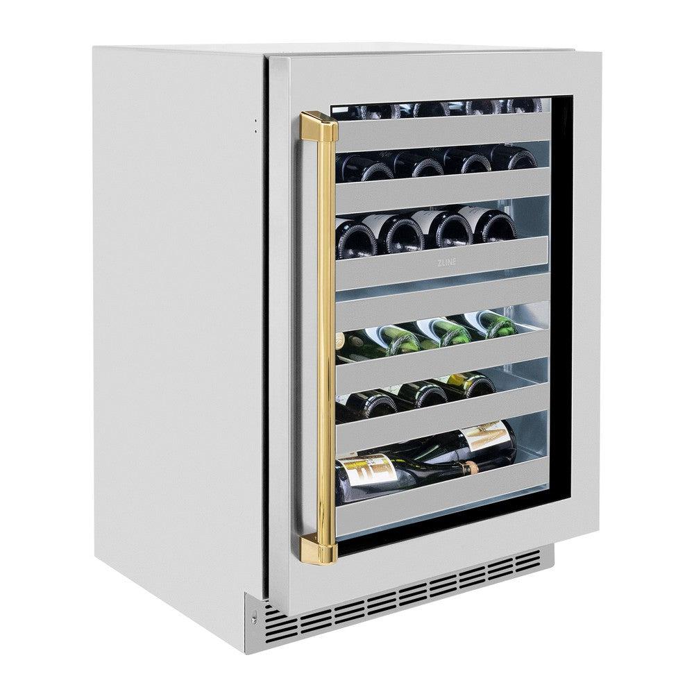ZLINE Autograph Edition 24 in. Touchstone Dual Zone 44 Bottle Wine Cooler - View 3 | Fridge.com