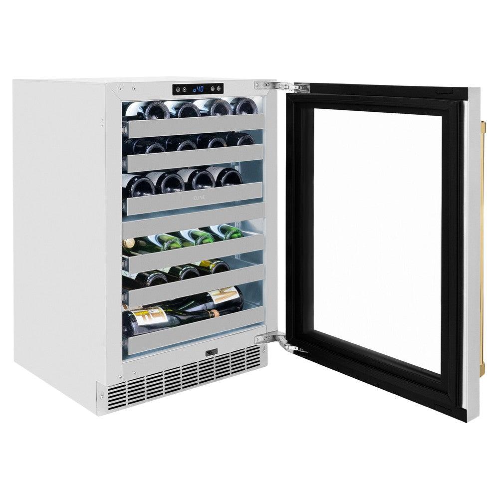 ZLINE Autograph Edition 24 in. Touchstone Dual Zone 44 Bottle Wine Cooler - View 4 | Fridge.com