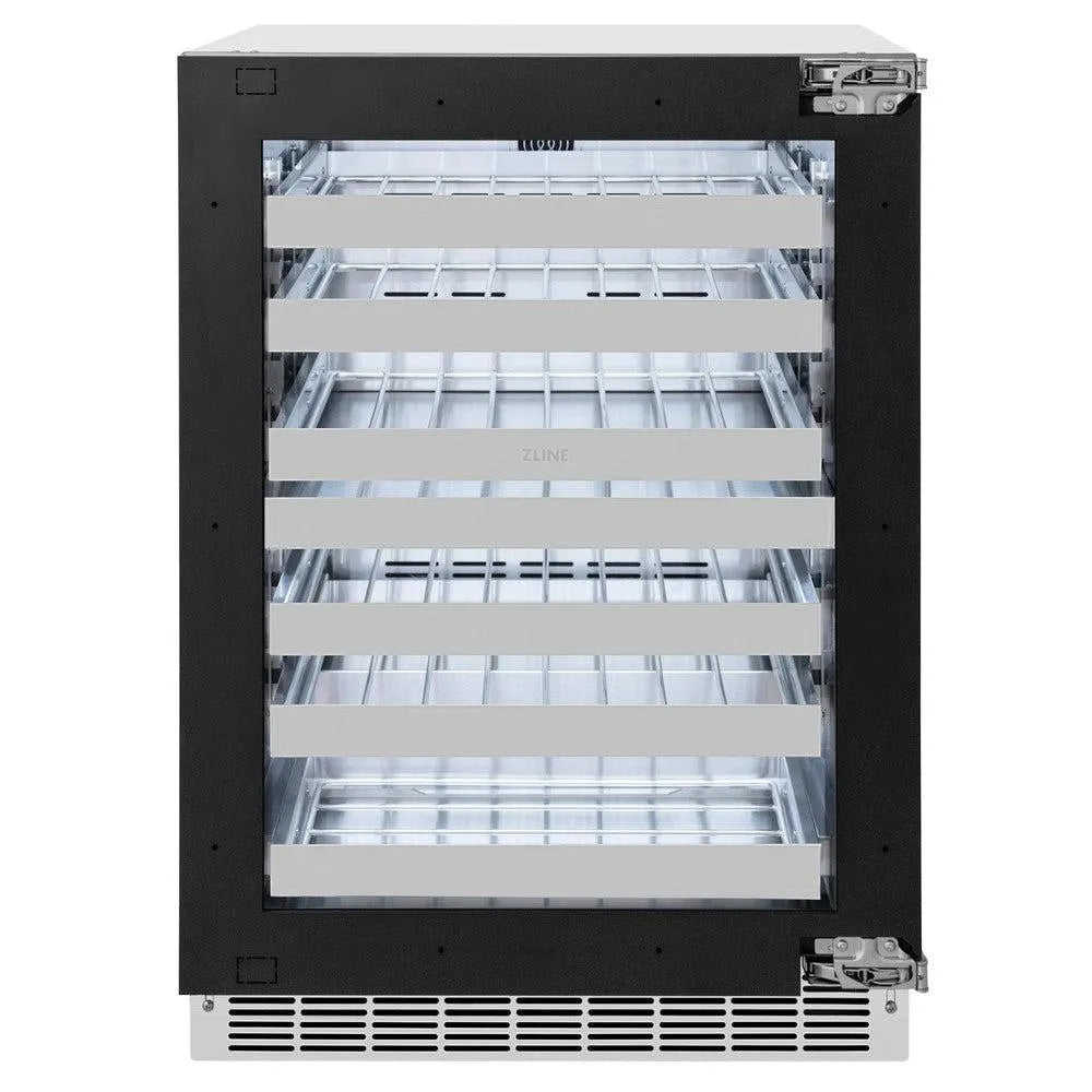 ZLINE 24 in. Touchstone Dual Zone 44 Bottle Wine Cooler with Panel Ready Glass Door (RWDPO-24) | Fridge.com