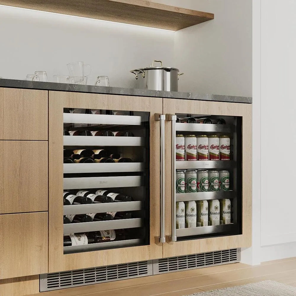 ZLINE 24 in. Touchstone Dual Zone 44 Bottle Wine Cooler with Panel Ready Glass Door (RWDPO-24) | Fridge.com