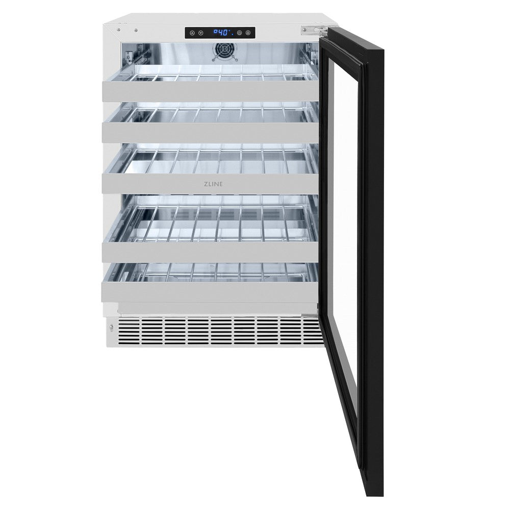 ZLINE 24 in. Touchstone Dual Zone 44 Bottle Wine Cooler with Panel Ready Glass Door (RWDPO-24) | Fridge.com