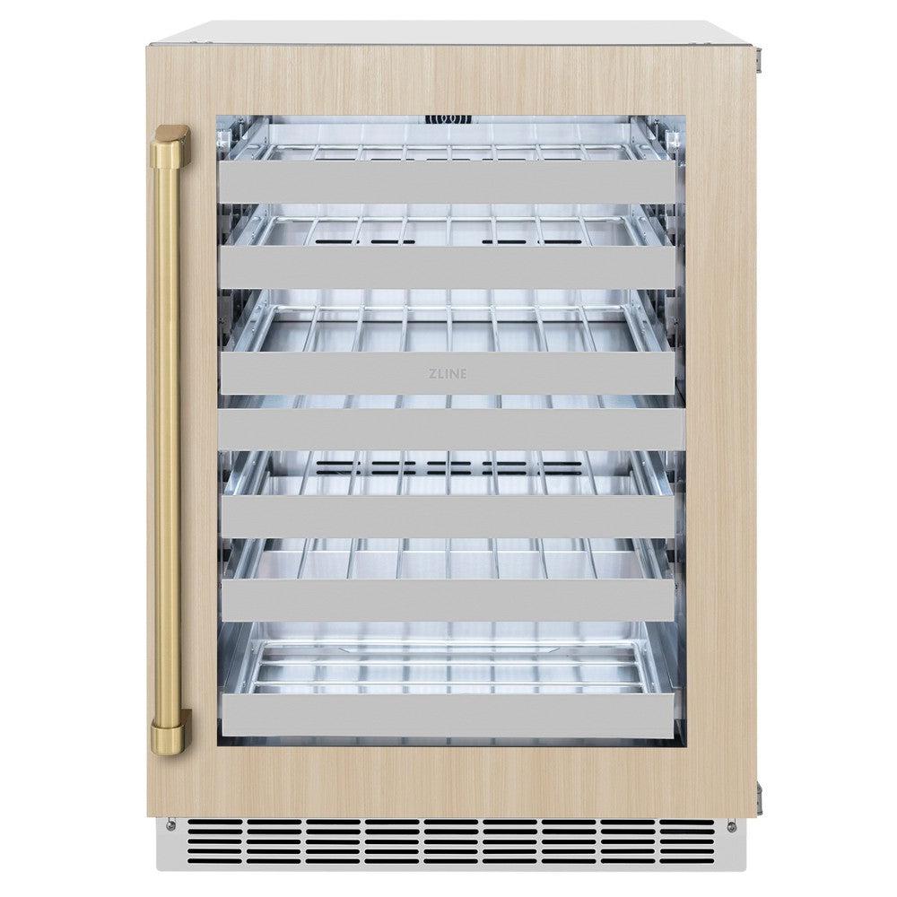 ZLINE Autograph Edition 24 in. Touchstone Dual Zone 44 Bottle Wine Cooler With Panel Ready Glass Door - View 2 | Fridge.com