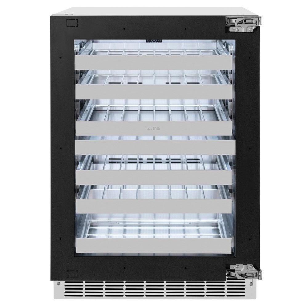 ZLINE Autograph Edition 24 in. Touchstone Dual Zone 44 Bottle Wine Cooler With Panel Ready Glass Door - View 4 | Fridge.com
