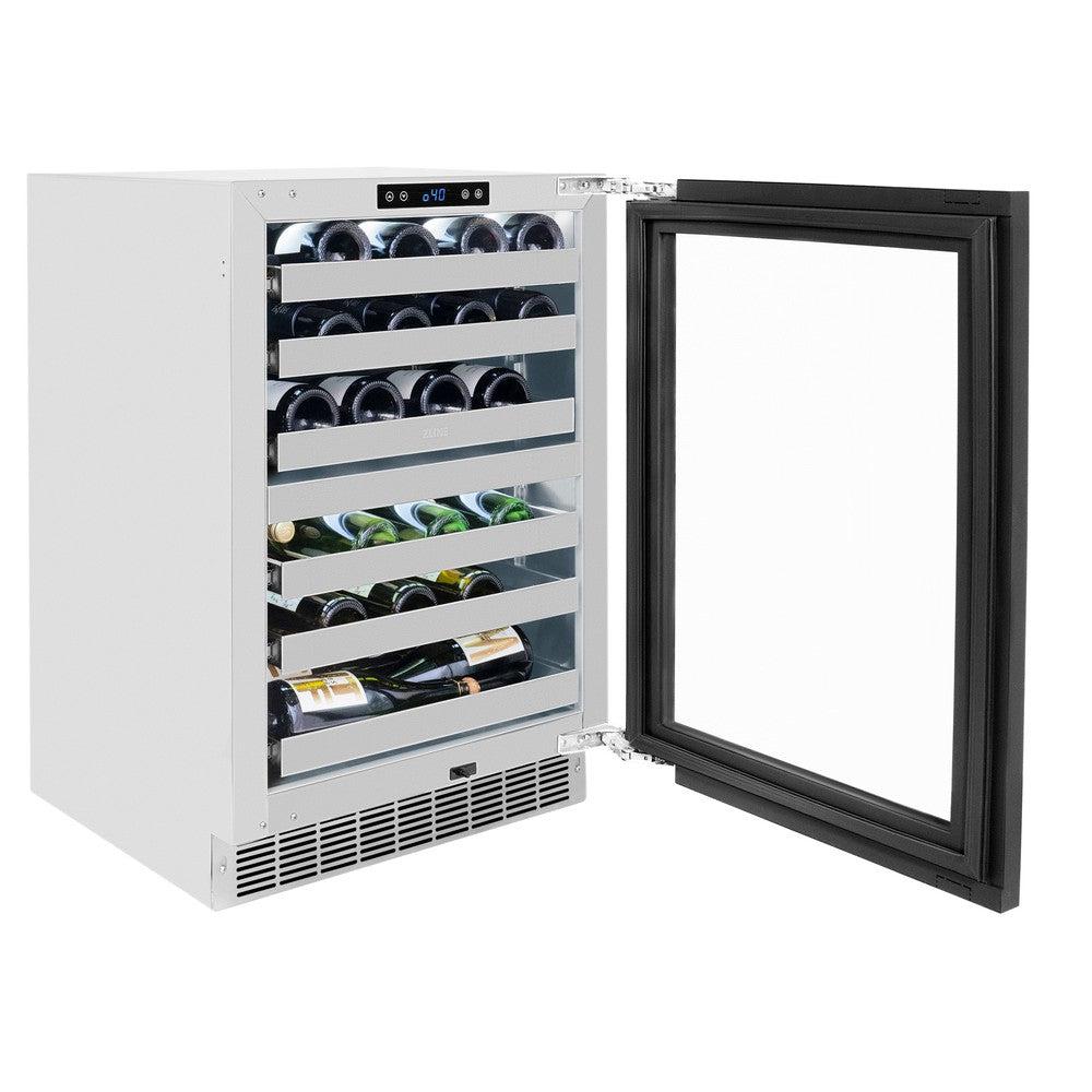 ZLINE Autograph Edition 24 in. Touchstone Dual Zone 44 Bottle Wine Cooler With Panel Ready Glass Door - View 6 | Fridge.com