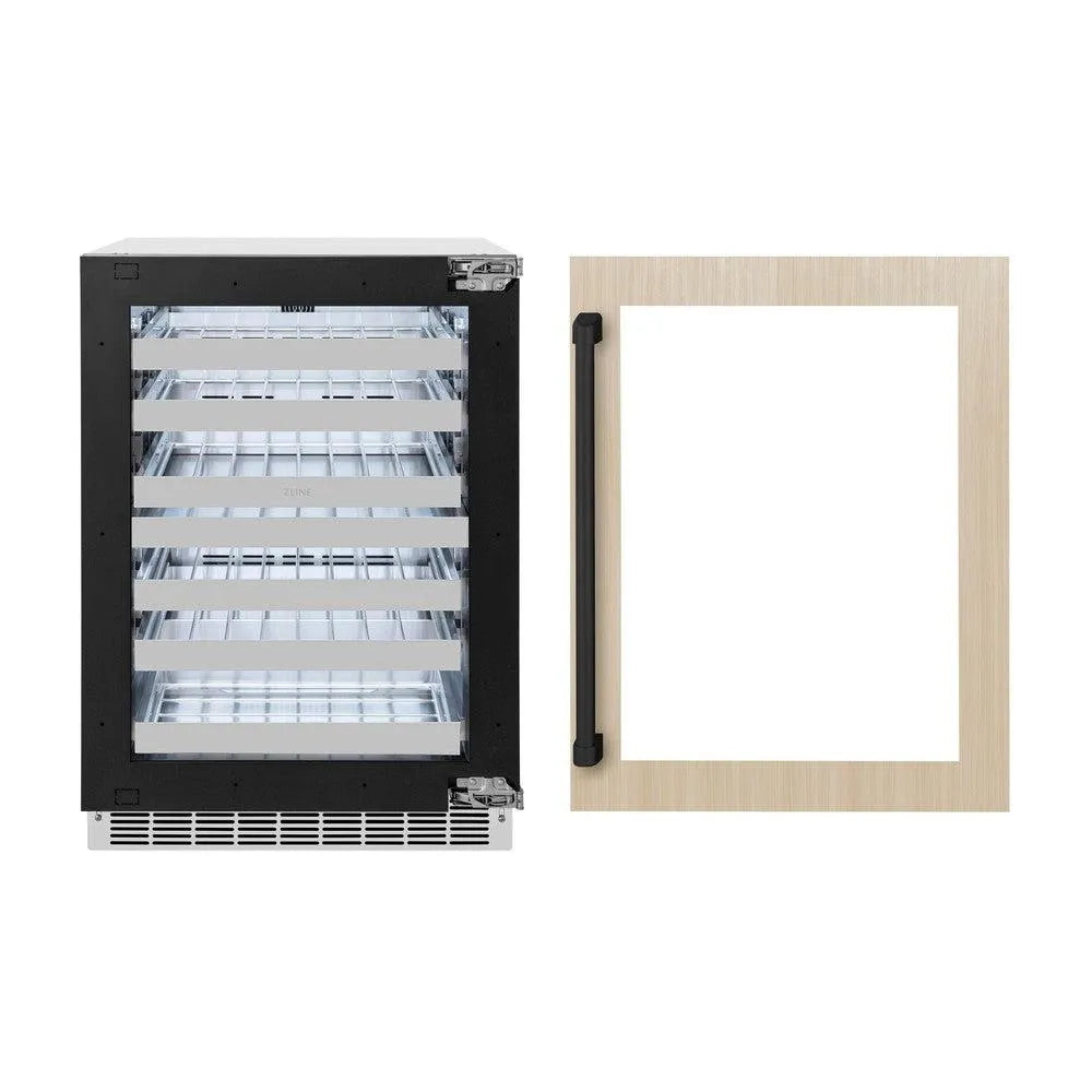 ZLINE Autograph Edition 24 in. Touchstone Dual Zone 44 Bottle Wine Cooler with Panel Ready Glass Door | Fridge.com