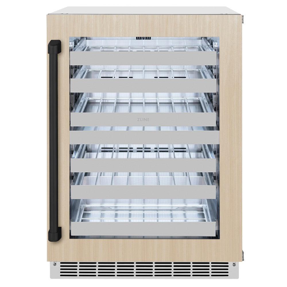 ZLINE Autograph Edition 24 in. Touchstone Dual Zone 44 Bottle Wine Cooler With Panel Ready Glass Door - View 6 | Fridge.com