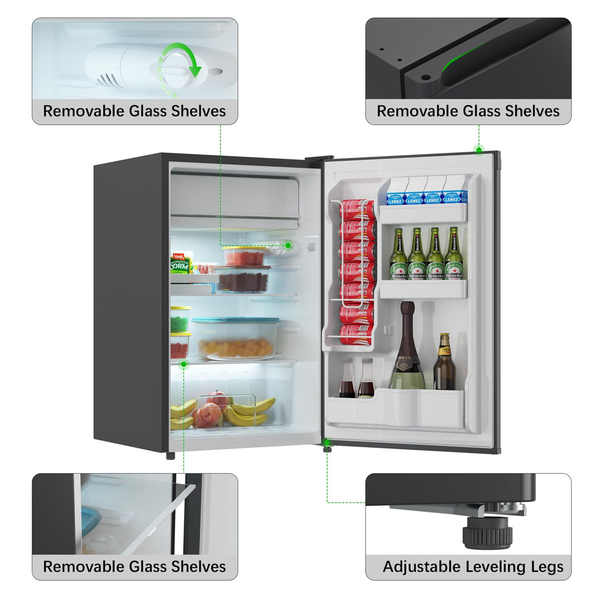 ZSTAR 22" 4.3 Cubic Feet Mini Fridge | Fridge.com